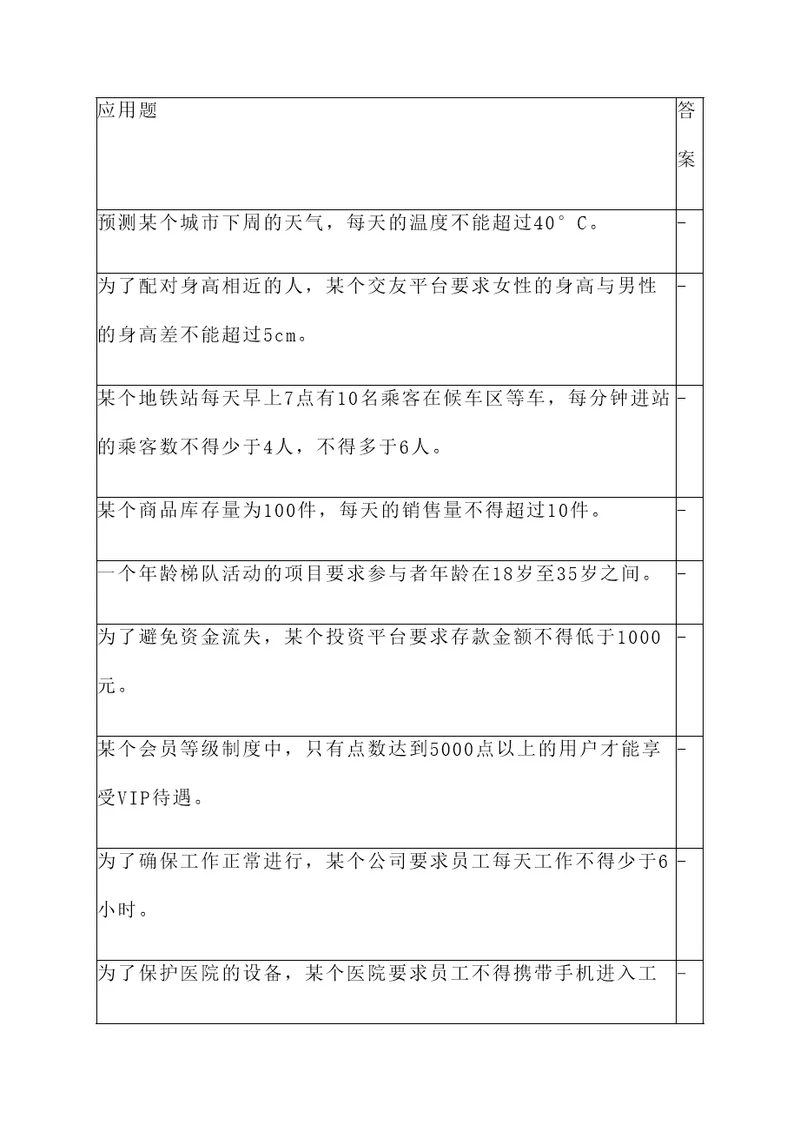 有硬性条件的应用题