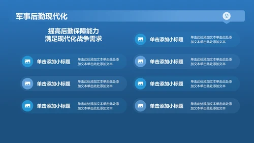 蓝色商务风军队建设PPT模板