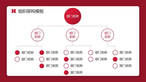红色实景简约商务公司企业组织架构图PPT模板