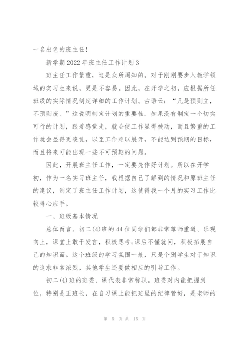 新学期2022年班主任工作计划范文.docx