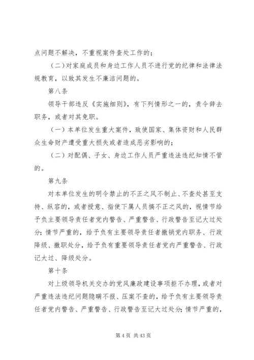 对违反党风廉政建设责任制的行为实施责任追究的办法(试行).docx