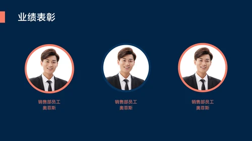 深蓝色简约风地产工作例会会议