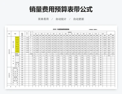 销量费用预算表带公式