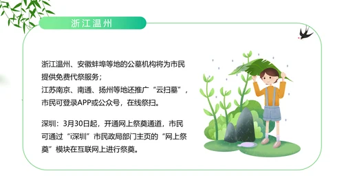 踏草“云祭扫”专题课件PPT模板