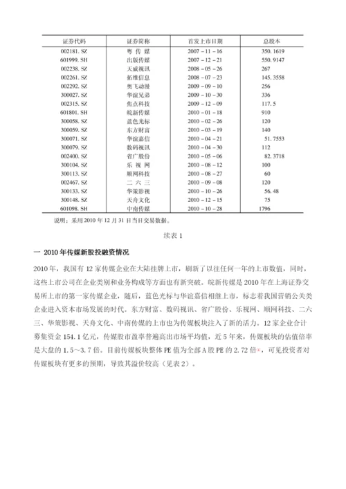 中国传媒产业投融资发展报告.docx