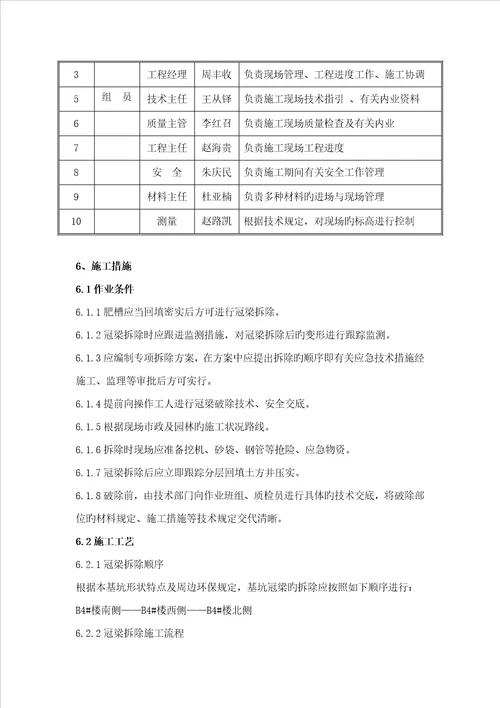 冠梁拆除综合施工专题方案