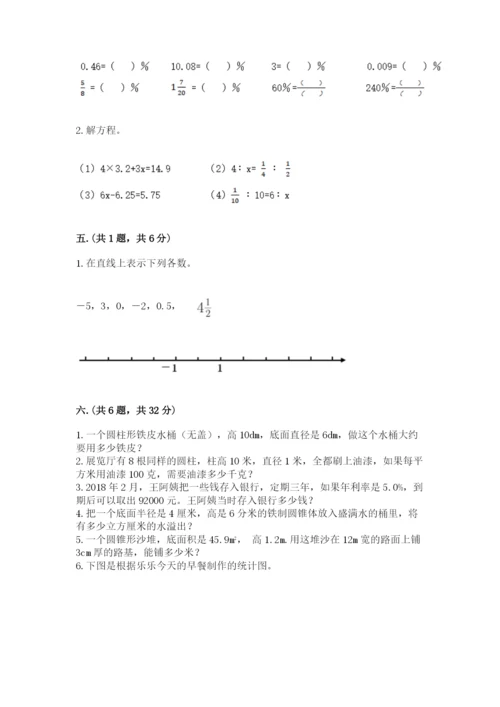 沪教版六年级数学下学期期末测试题一套.docx