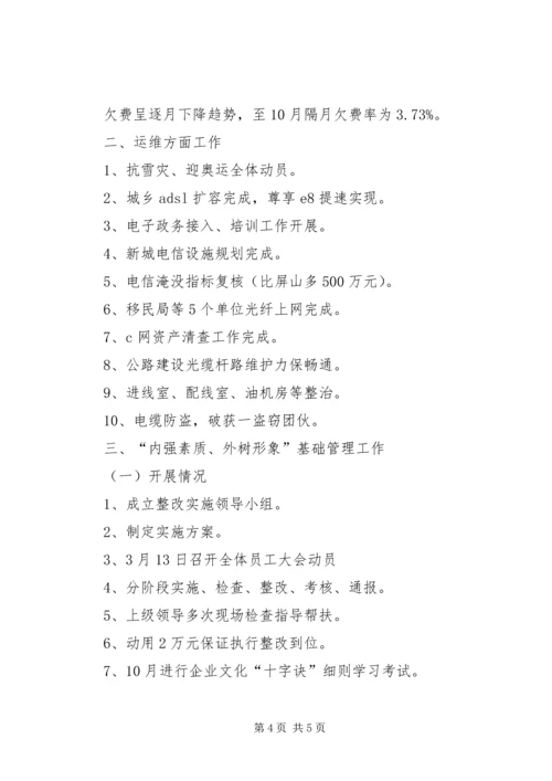 电信分公司工作总结及下年度计划.docx