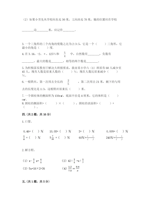 小学六年级升初中模拟试卷（达标题）.docx