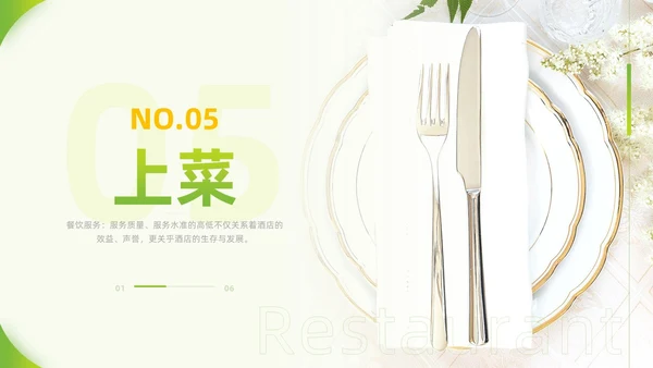 黄绿色实拍风餐饮服务培训质量提升大气创意礼仪PPT