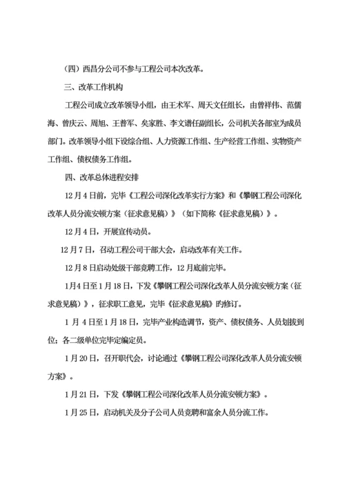 关键工程公司深化改革实施专题方案.docx
