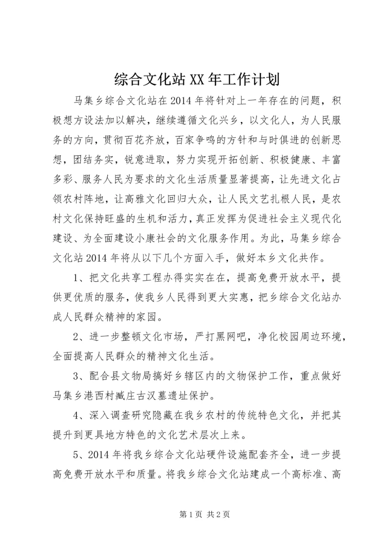 综合文化站XX年工作计划.docx