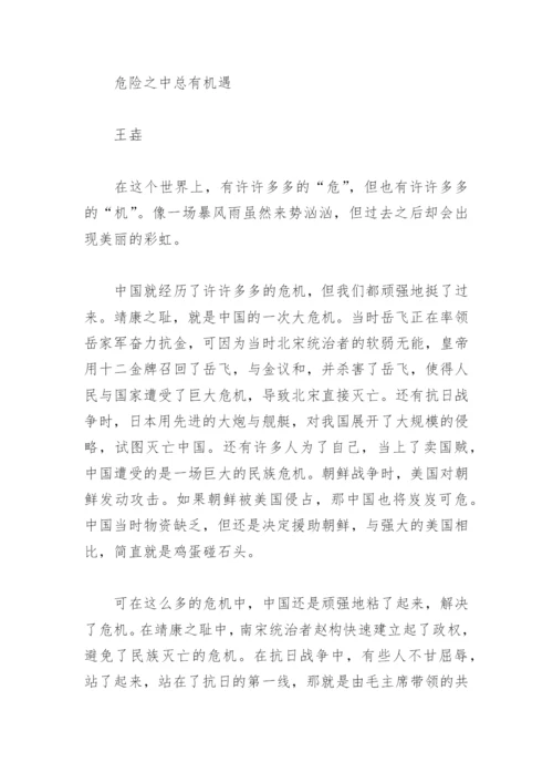 以危机为话题的议论文(精选5篇).docx