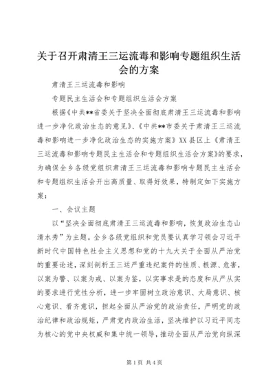 关于召开肃清王三运流毒和影响专题组织生活会的方案.docx