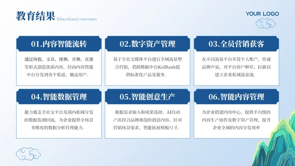 蓝色弘扬国学经典传承中华文化PPT模板