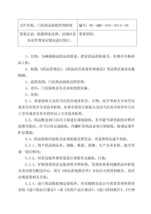 药品连锁企业门店质量管理制度及操作程序.docx