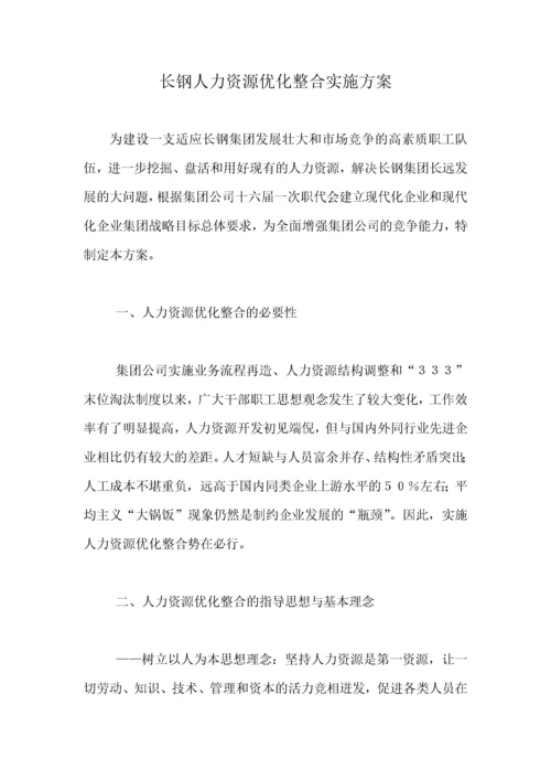 人力资源--长钢人力资源优化整合实施方案.docx