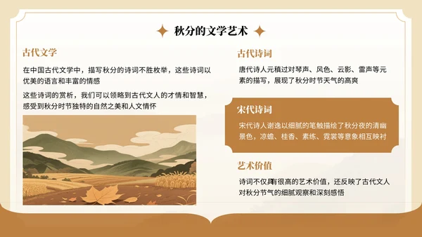 棕色中国风秋分节气介绍PPT模板