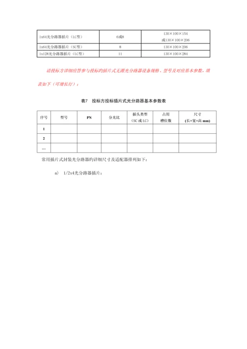 PLC分路器技术规范书(电信).docx