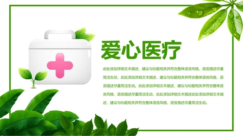 绿色小清新医疗护士报告医学研究工作总结PPT