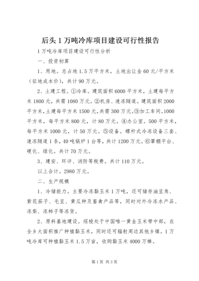 后头1万吨冷库项目建设可行性报告.docx