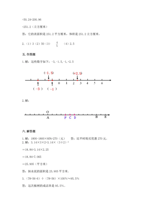 人教版六年级下册数学期末测试卷及答案【夺冠系列】.docx