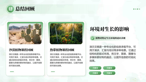 绿植水彩小清新教学通用PPT模板