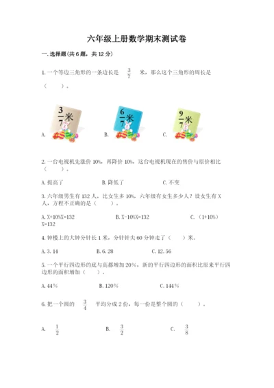 六年级上册数学期末测试卷附参考答案（典型题）.docx