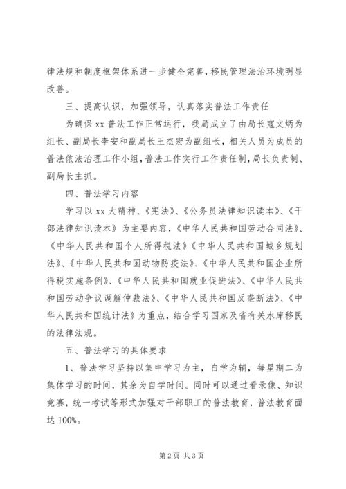 移民开发局普法依法治理工作计划.docx