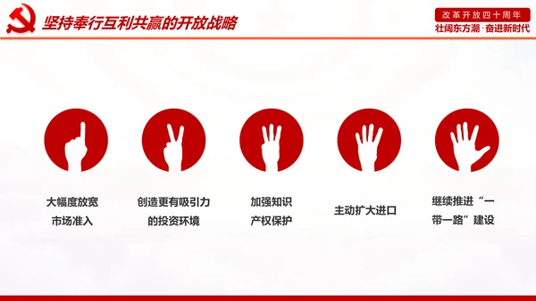 学习2019改革开放40周年大会党政党建PPT