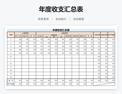 年度收支汇总表