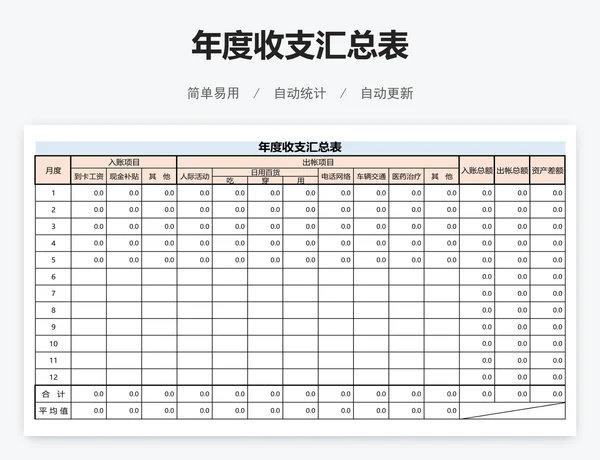 年度收支汇总表