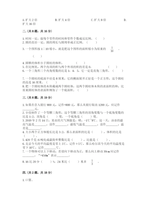 苏教版数学六年级下册试题期末模拟检测卷含答案【轻巧夺冠】.docx