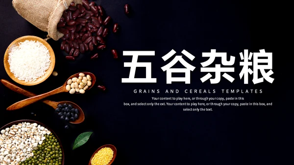简约风五谷杂粮营销推广通用PPT模板