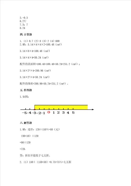 小学毕业测试数学试卷达标题