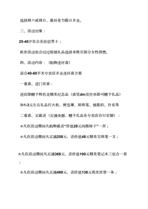 服装店开业专业策划专项方案.docx