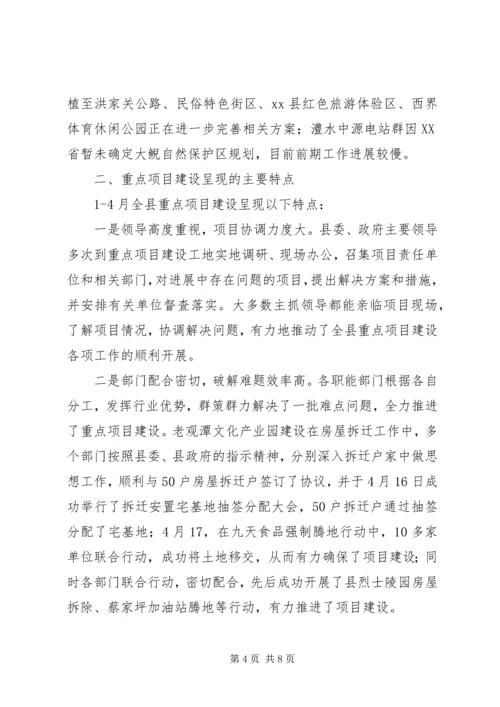 县重点项目建设运行情况汇报.docx