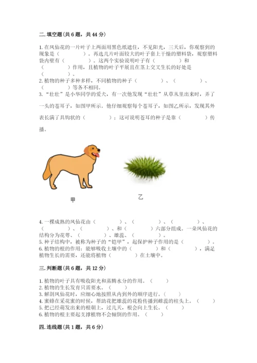 教科版科学四年级下册第一单元《植物的生长变化》测试卷精品（必刷）.docx