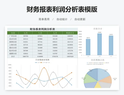 财务报表利润分析表模版