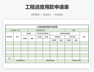 工程进度用款申请表