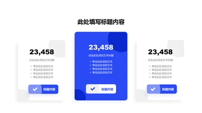 业绩亮点-蓝色简约风3项数据对比图示