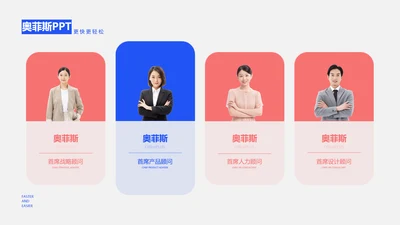 简约人物介绍宣传并列关系4项PPT单页