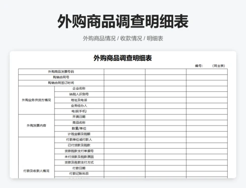 企业供货调查表
