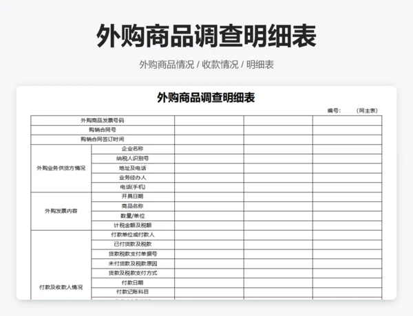 企业供货调查表