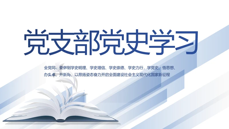 党支部党史学习教育工作总结动态PPT模板