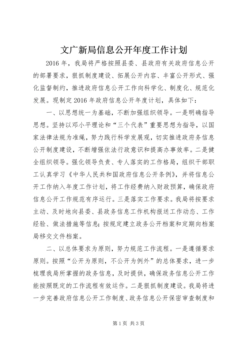 文广新局信息公开年度工作计划.docx