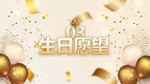 生日快乐生日派对纪念册电子相册动态PPT模板
