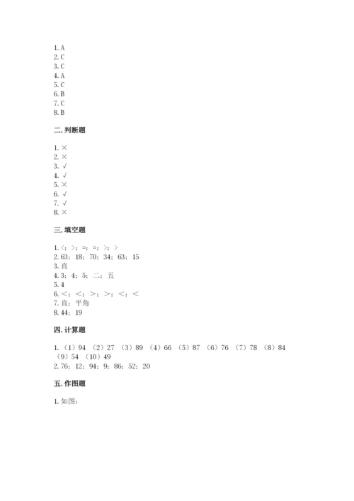 小学二年级上册数学期中测试卷及答案【网校专用】.docx