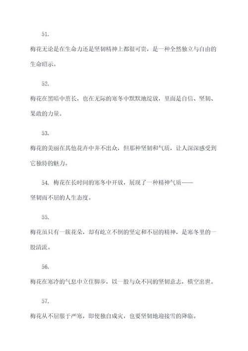梅花坚韧不拔的名言名句