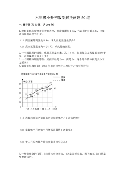 六年级小升初数学解决问题50道附完整答案【名校卷】.docx